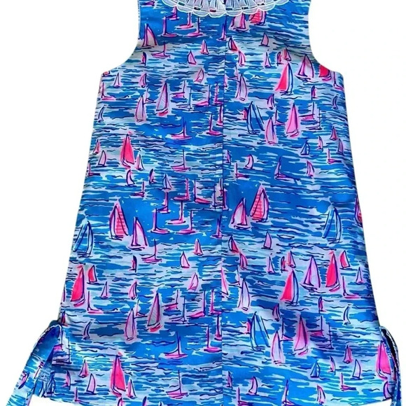 NWT Lilly Pulitzer Boatlicious Nautical Shift Dress Girls Dress Size 7 - Picture 2 of 11